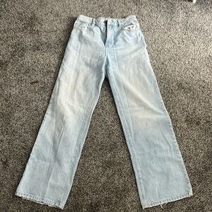 garage wide leg denim light wash